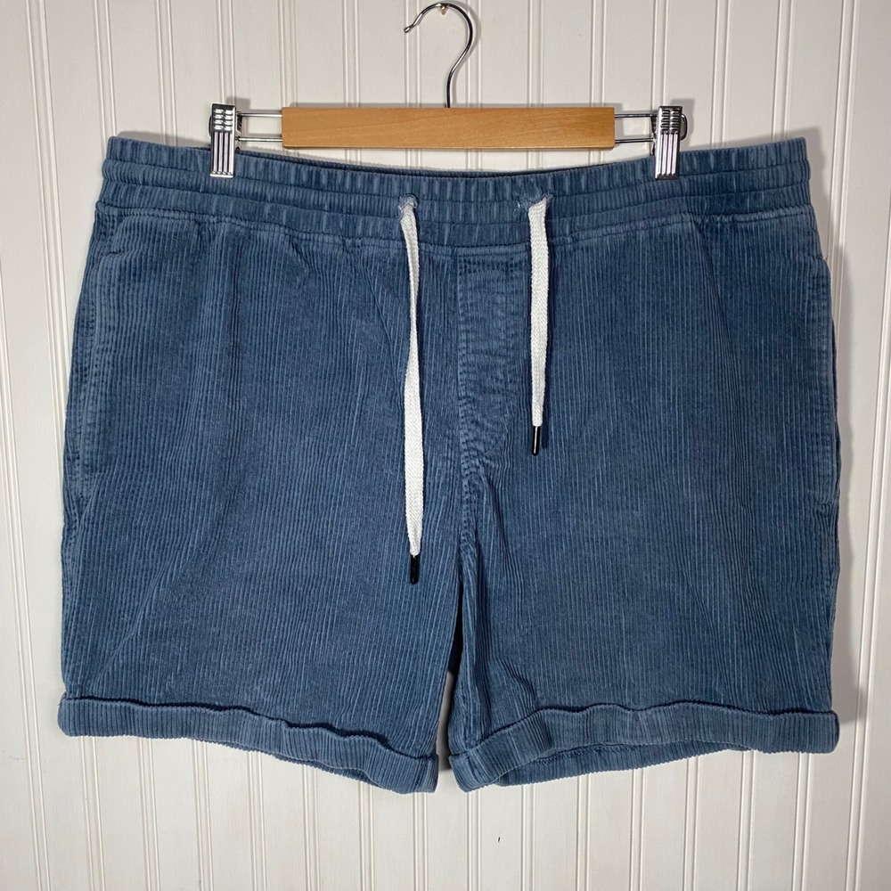 Buffalo David Bitton Coastal Blue Corduroy Shorts Beachy Casual 100 Cotton - XL